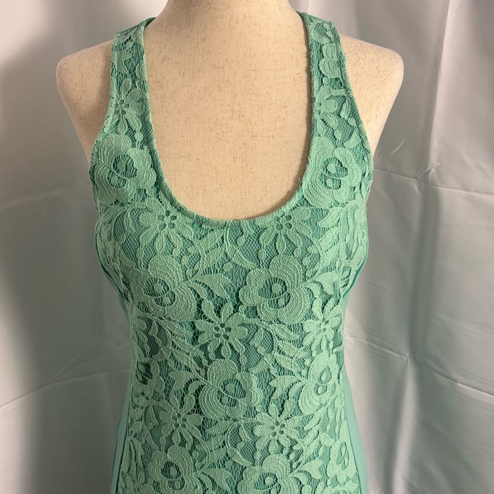 The Letter Lace Shift Dress in Mint Green Size S - Picture 4 of 7